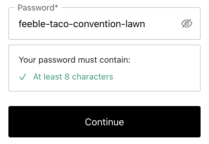 new password requirements